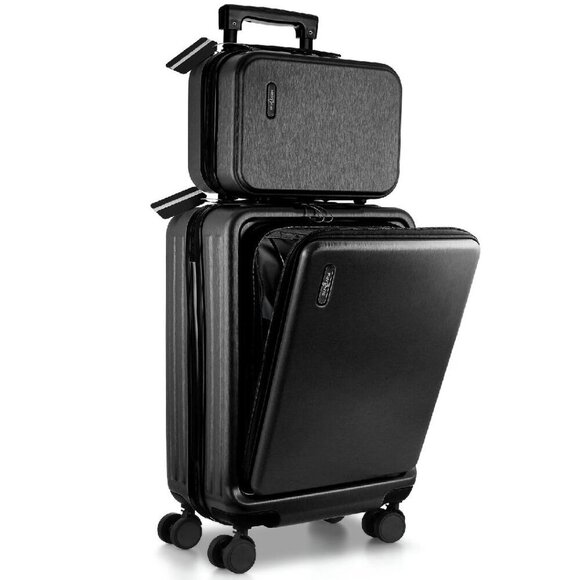 20-Inch Hard Shell Carry-On Luggage with Spinner Wheels & Cosmetic Case